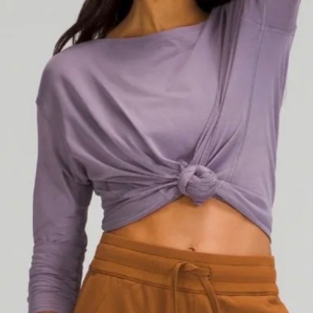 NWT 💜RARE💜 Size 10 Lululemon Dusky Lavender Back In Action Long Sleeve Shirt